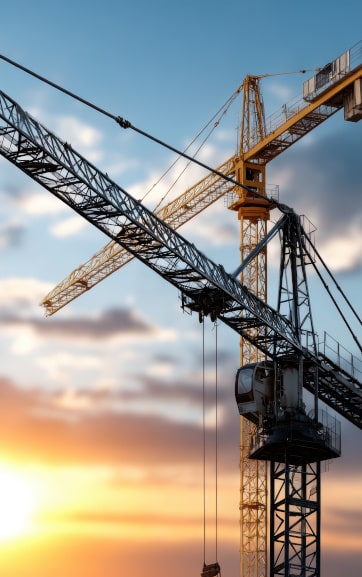 Ansicht von 2 Kraenen Ansicht von 2 Kraenen